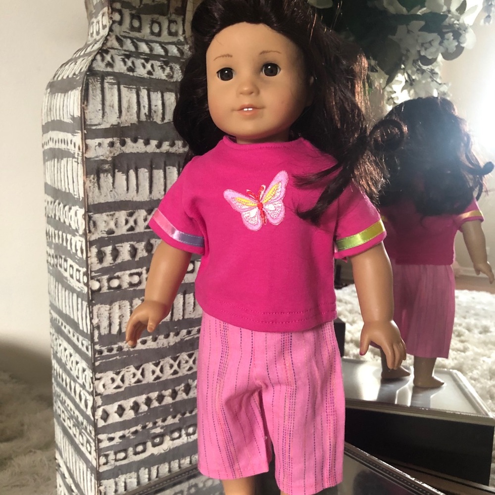 American Girl Doll Pink Capri & T-shirt set
